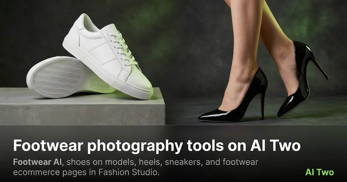 Footwear photography tools on AI Two