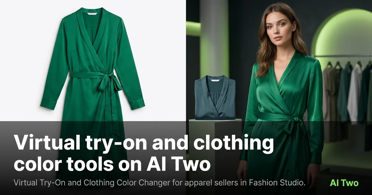 Virtual try-on and clothing color tools on AI Two