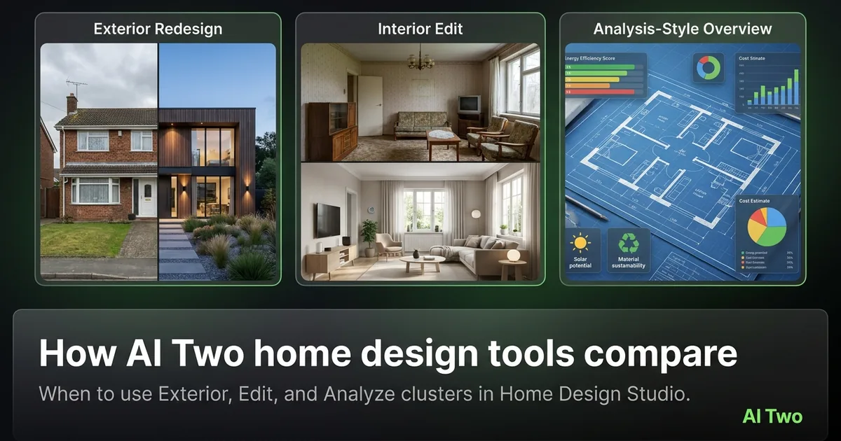 How AI Two home design tools compare