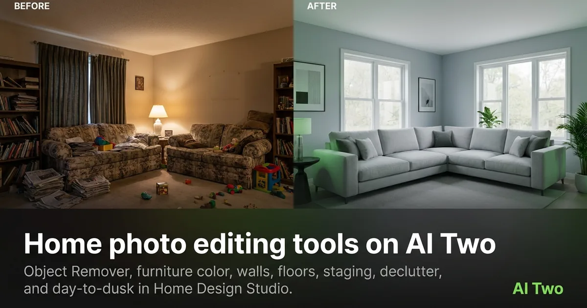 Home photo editing tools on AI Two