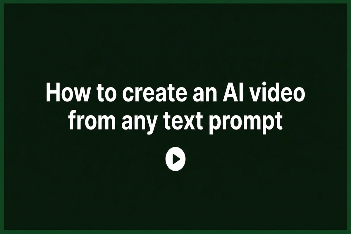 How to create an AI video from any text prompt - step by step guide to turning text into professional video clips