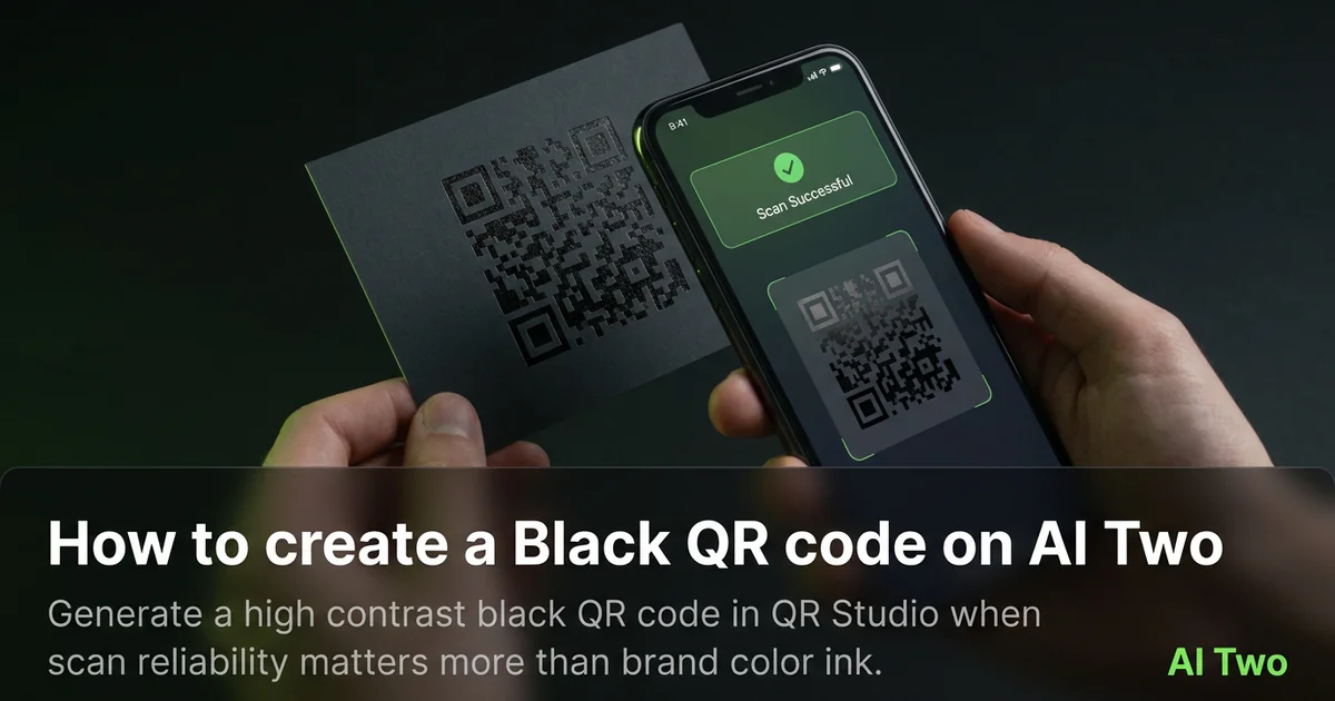 How to create a Black QR code on AI Two
