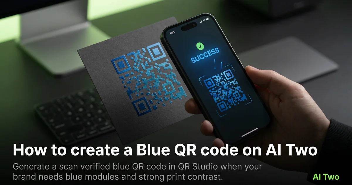 How to create a Blue QR code on AI Two