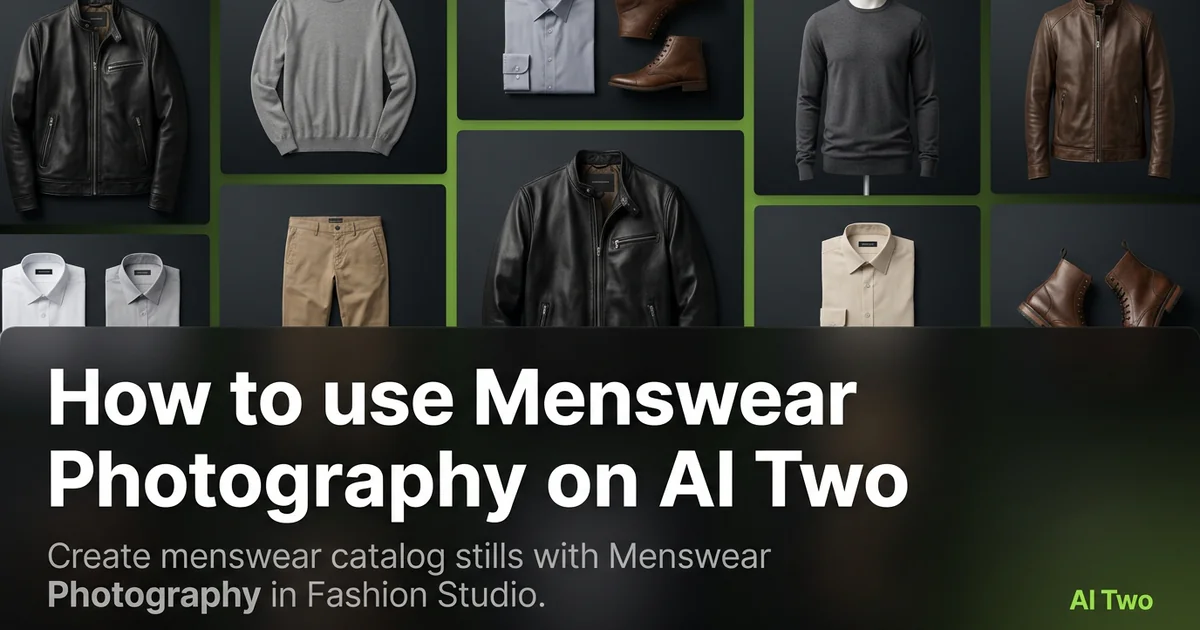 How to use Menswear Photography on AI Two