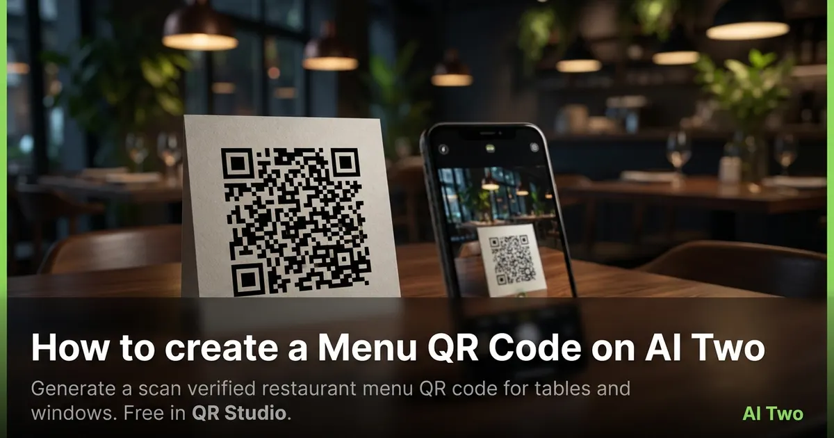 How to create a Menu QR Code on AI Two