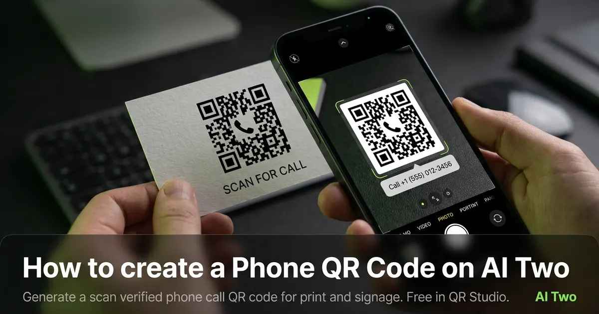 How to create a Phone QR Code on AI Two