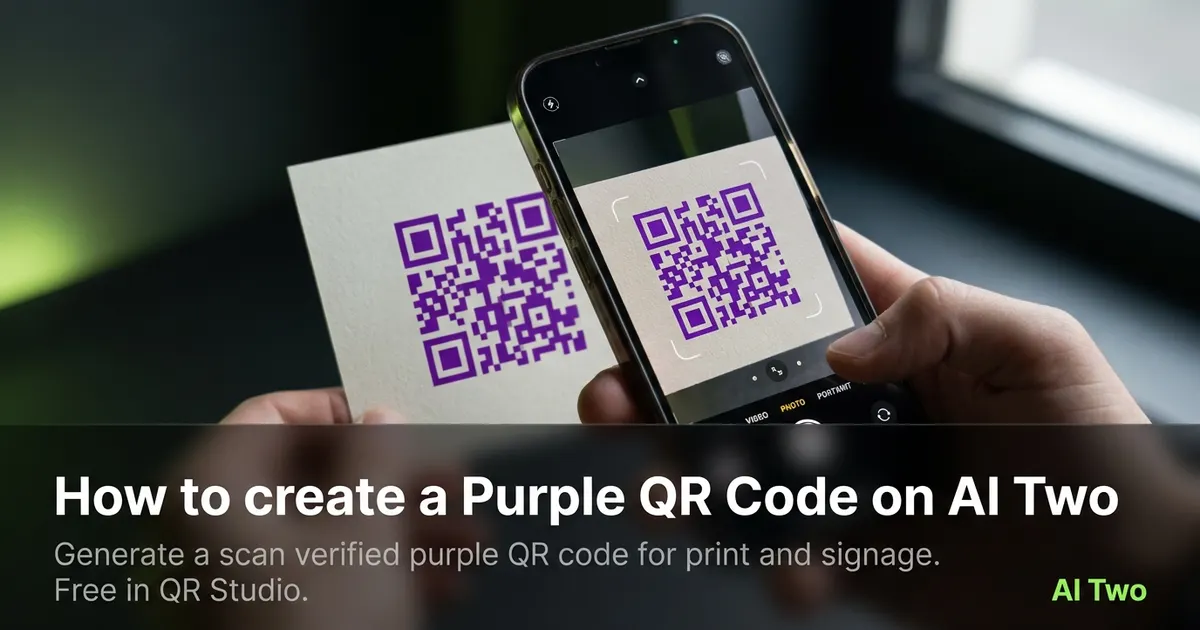 How to create a Purple QR Code on AI Two