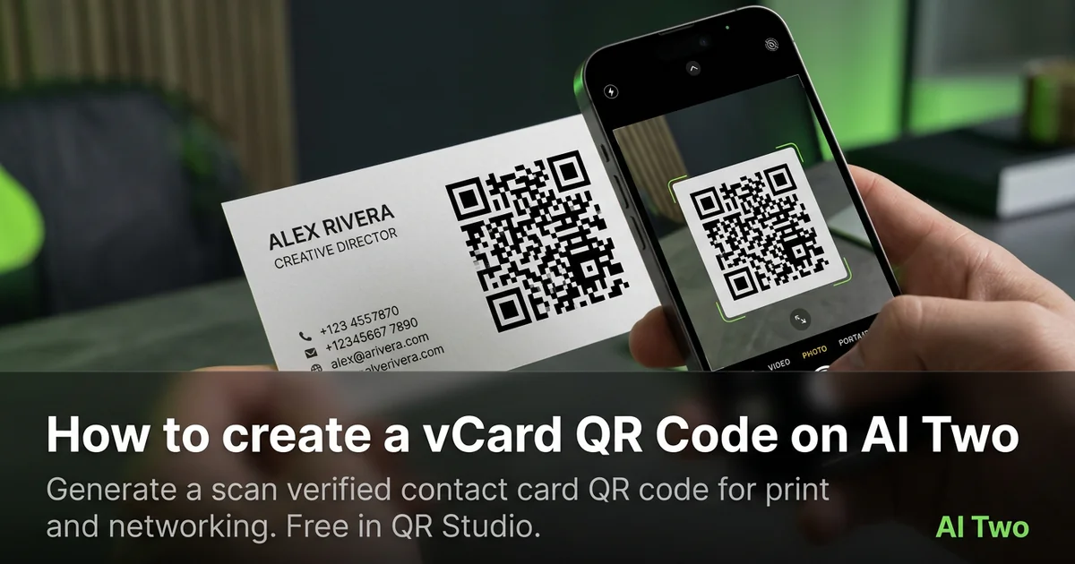 How to create a vCard QR Code on AI Two