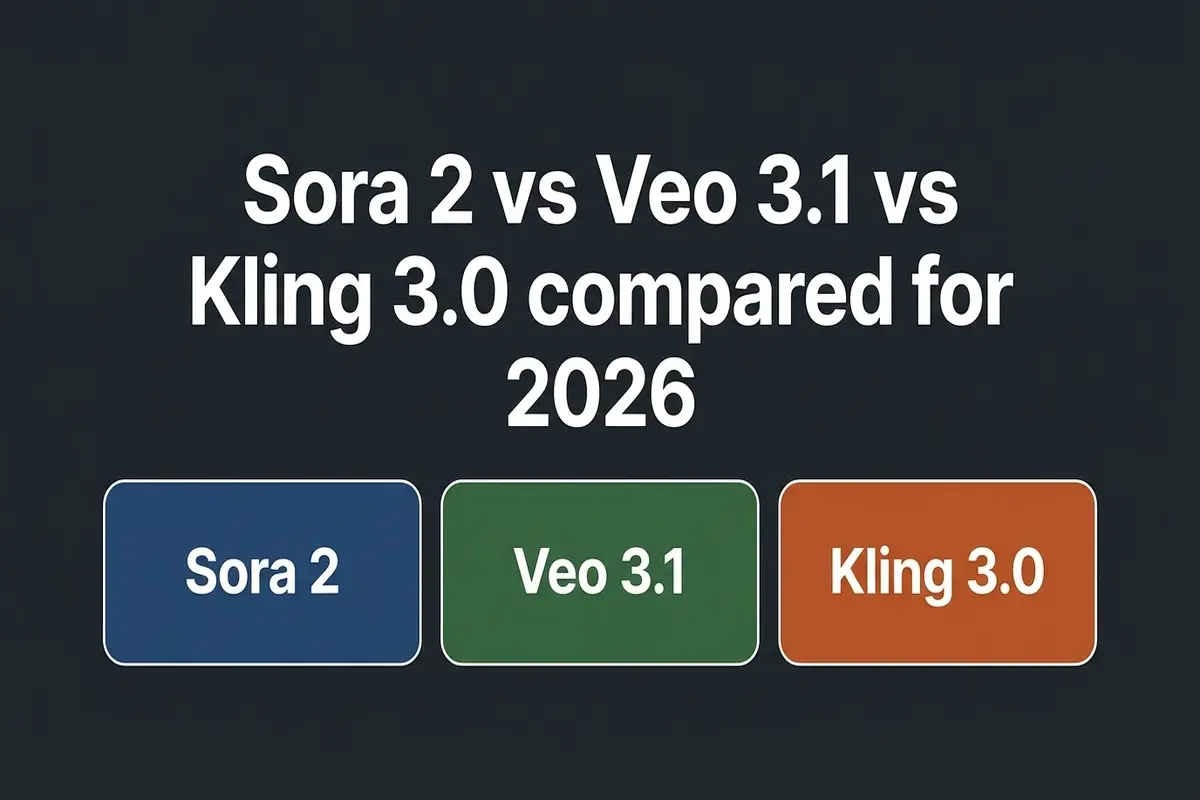 Sora 2 vs Veo 3.1 vs Kling 3.0 - side by side AI video model comparison for 2026