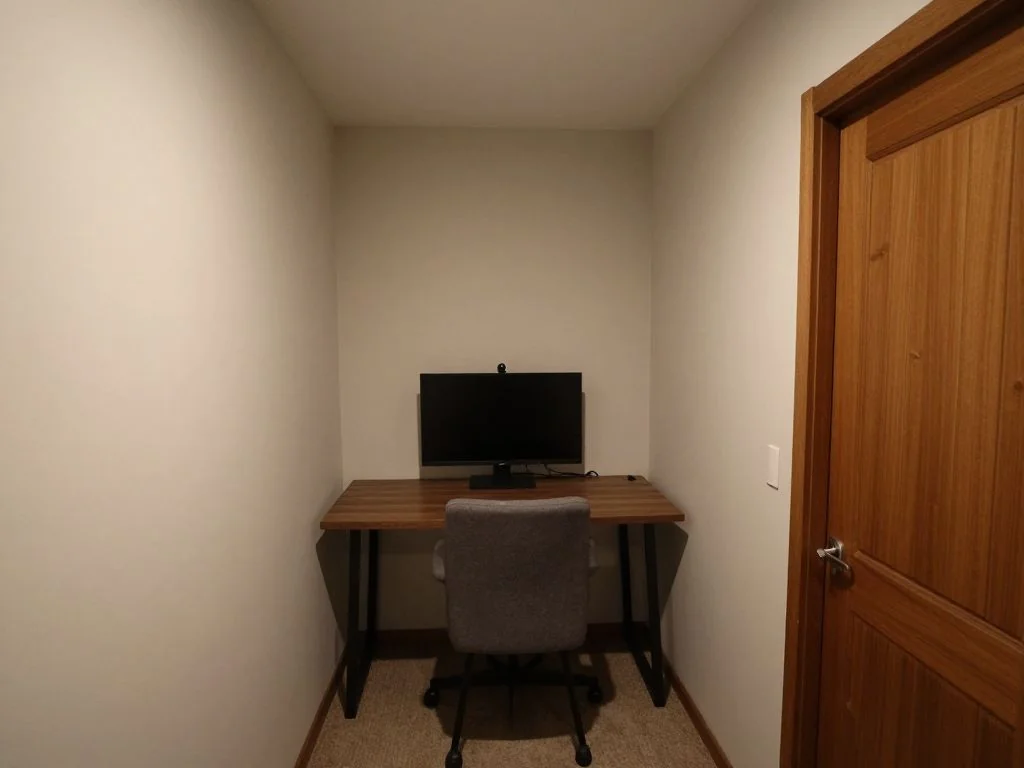 Streaming room refreshed with a backdrop panel, a desk cam, and a soft key-light. before AI redesign