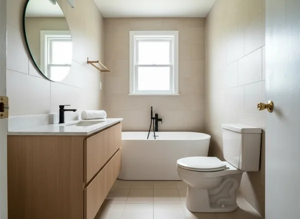 AI Bathroom Design β after AI redesign
